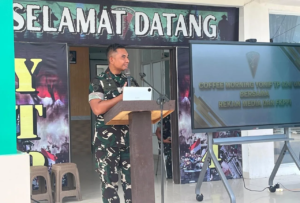 Jalin Komunikasi, Danyonif TP 924 Uria Mapas Gelar Coffee Morning Bersama Jurnalis di Barito Timur