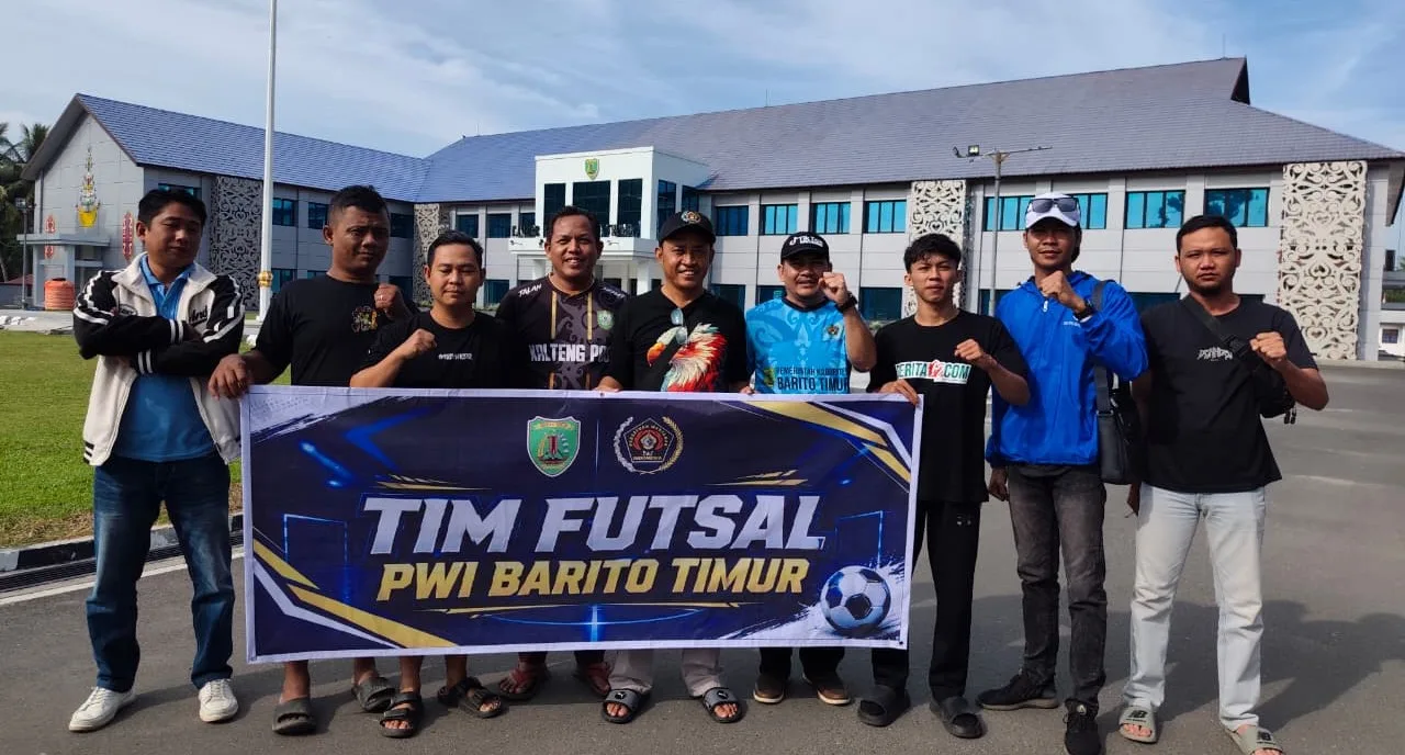 PWI Bartim Ikuti Turnamen Futsal dan Silaturahmi PWI DAS Barito dan Gumas