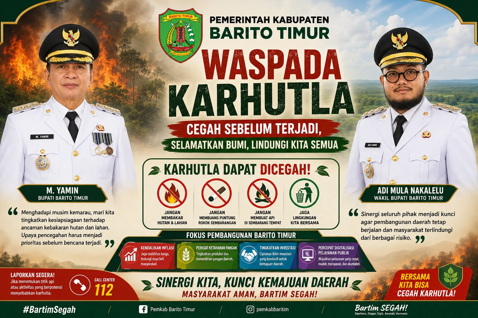 Karhutla Mengintai Setiap Saat, Bupati M. Yamin Ajak Semua Pihak Bergerak Cegah Sejak Dini